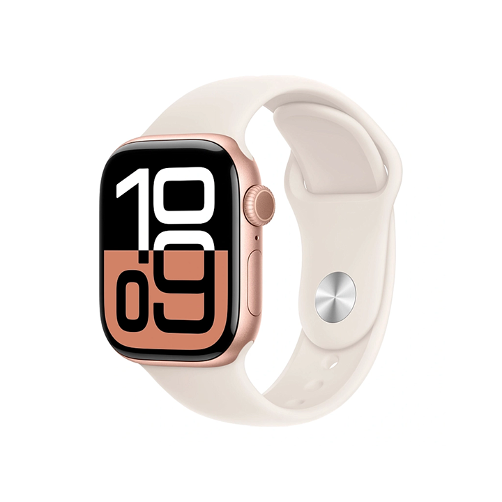 Apple Watch Series 10 42mm Rose Gold Aluminum Case with S/M Light Blush Sport Band