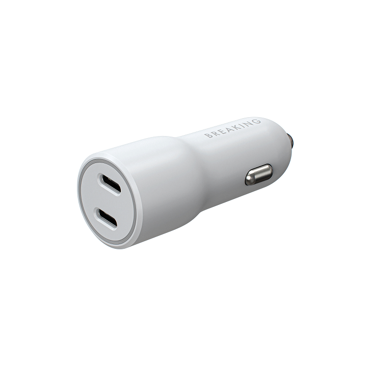 Зарядное для автомобиля 2хUSB-C (40W) Breaking A05, белый