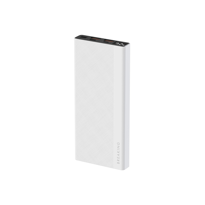 Внешний аккумулятор 2хUSB-A + USB-C (22.5W, 5.0A, 10000mAh) Breaking P211, белый