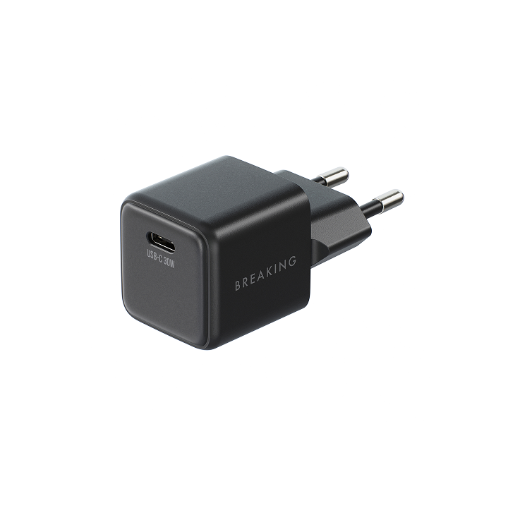 Сетевое зарядное устройство USB-C (PD 30W, 3.0A) Breaking P-12, черный