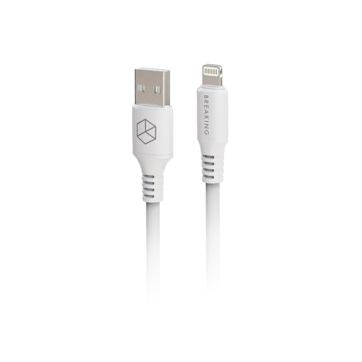Кабель USB-A - Lightning (12W, 2.4A, USB 2.0, 1м) Breaking K19, белый