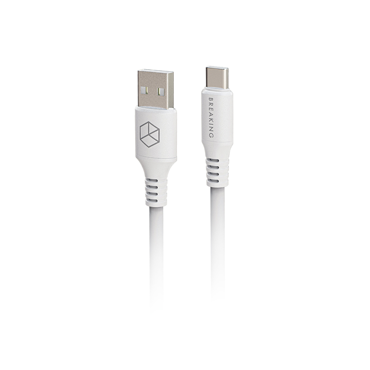 Кабель USB-A - USB-C (20W, 3.0A, USB 2.0, 1м) Breaking K20, белый