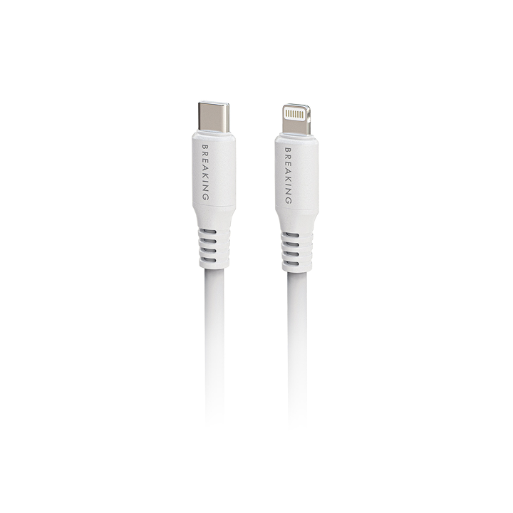 Кабель USB-С - Lightning (27W, 3.0A, USB 2.0, 1м) Breaking K21, белый