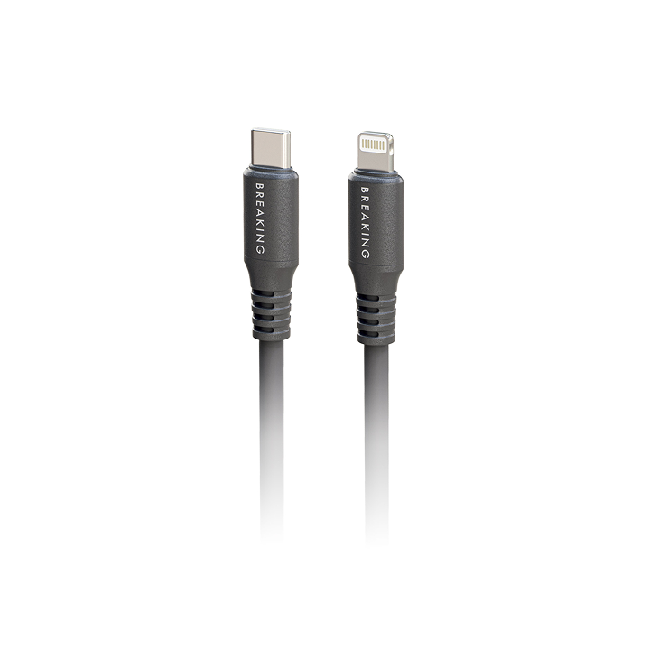 Кабель USB-С - Lightning (27W, 3.0A, USB 2.0, 1м) Breaking K21, черный